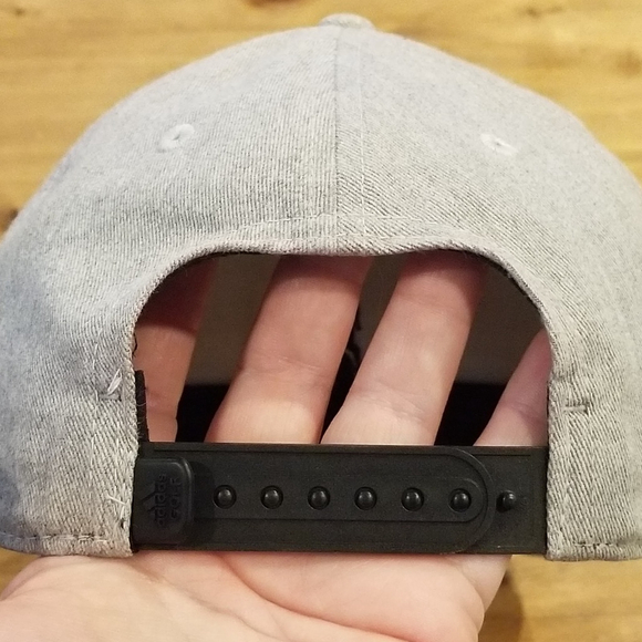Adidas Hat Cap Snapback Gray Black 3 Stripe One Size Adjustable - Picture 8 of 8